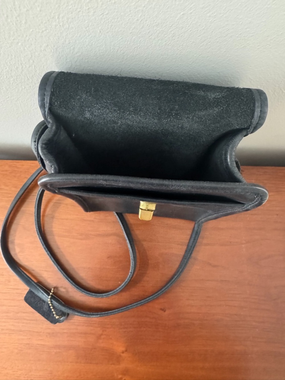 Coach Black Leather Crossbody with Solid Brass Turn-Lock - Picture 2 of 5